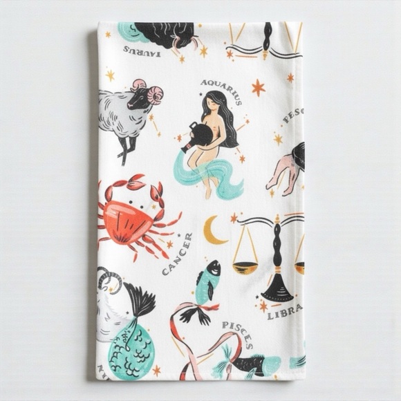 Anthropologie Other - Anthropologie Zodiac Tea Towel | Astrology Kitchen Towel Hostess Gift NWT